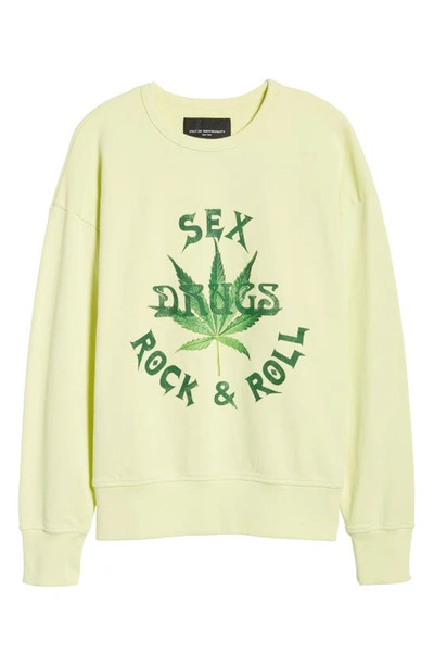 Shop Cult Of Individuality Rock & Roll Crewneck Sweatshirt In Lemon