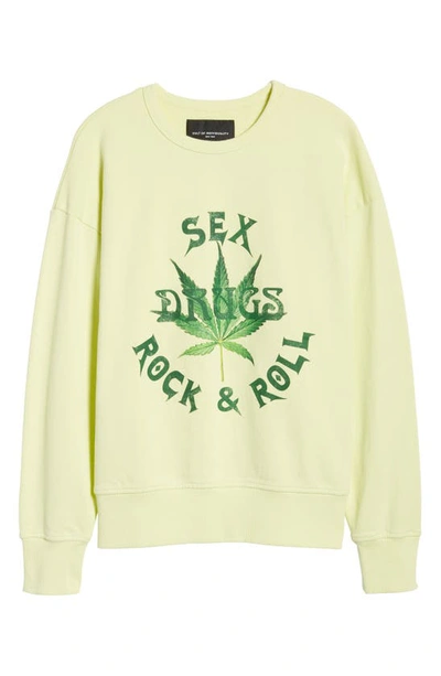 Cult Of Individuality Novelty Crew Neck Fleece Sweatshirt In Lemon