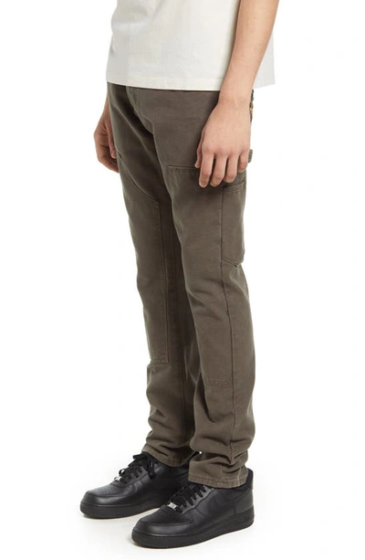 Cult Of Individuality Rocker Slim Rigid Straight Leg Carpenter Pants In Army Green
