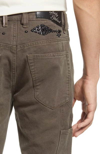 Cult Of Individuality Rocker Slim Rigid Straight Leg Carpenter Pants In Army Green