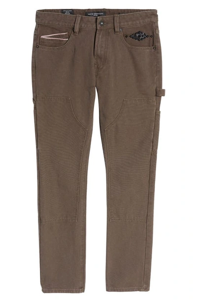 Cult Of Individuality Rocker Slim Rigid Straight Leg Carpenter Pants In Army Green