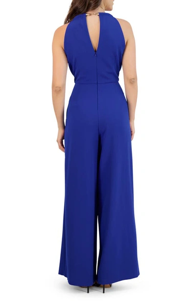 Shop Donna Ricco Formal Wide Leg Jumpsuit In Cobalt