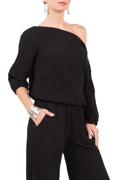 Shop Everyday Ritual Penny Gauze Lounge Top In Black