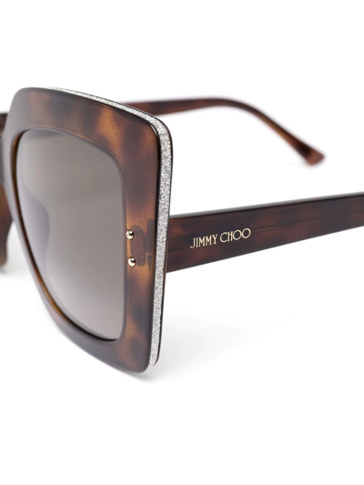 Jimmy Choo Tortoiseshell-effect Tinted Sunglasses In Brown