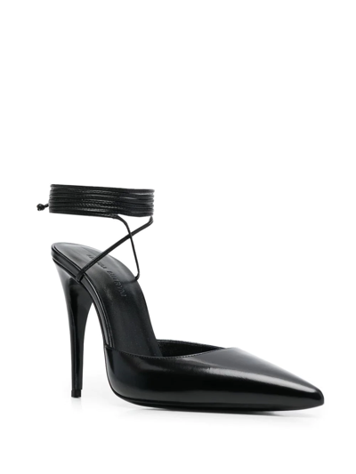 Shop Magda Butrym Pointed Lace-up Pumps In Black