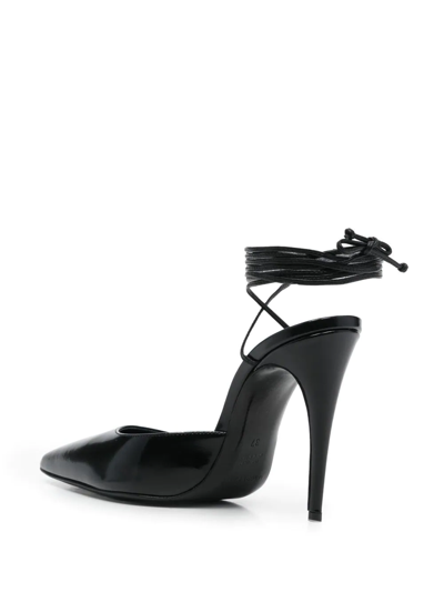 Shop Magda Butrym Pointed Lace-up Pumps In Black