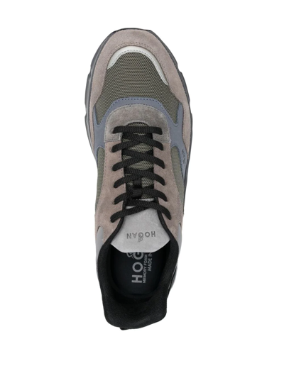 Shop Hogan Panelled Low-top Sneakers In Grey