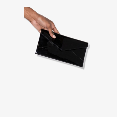 Shop Saint Laurent Black Paloma Patent Leather Envelope Pouch Bag