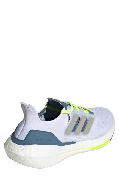 Shop Adidas Originals Ultraboost 22 Running Shoe In Ftwr White/ Grey/ Linen Green