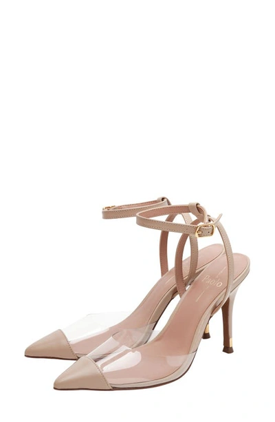 Shop Linea Paolo Yuki Pointed Toe Pump In Clear/ Nude