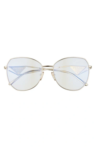 Shop Prada 57mm Irregular Sunglasses In Pale Gold