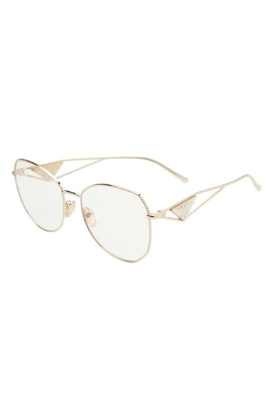 Prada 57mm Irregular Sunglasses In Pale Gold