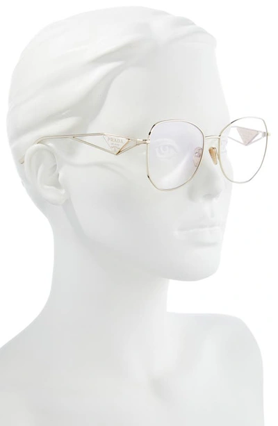 Shop Prada 57mm Irregular Sunglasses In Pale Gold