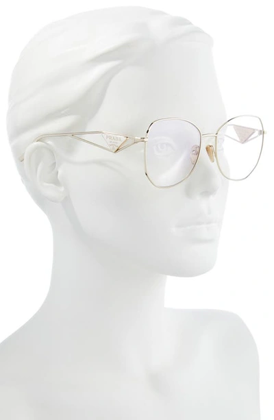 Prada 57mm Irregular Sunglasses In Pale Gold