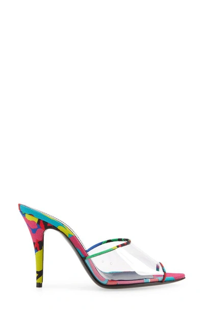 Shop Saint Laurent Lolita Pointed Peep Toe Slide Sandal In Trasparente/ Multicolor