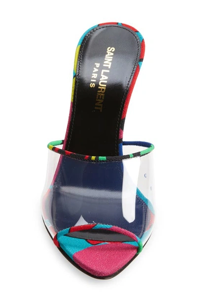 Shop Saint Laurent Lolita Pointed Peep Toe Slide Sandal In Trasparente/ Multicolor