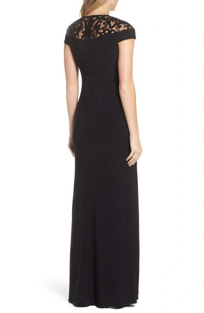 Shop Adrianna Papell Sequin Embellished Gown In Black