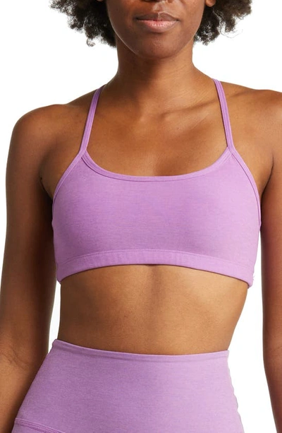 Shop Beyond Yoga Space Dye Slim Racerback Sports Bra In Bright Iris Heather