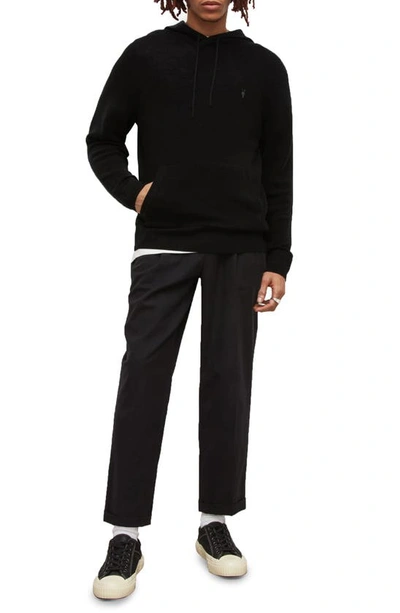 Shop Allsaints Ivar Slim Fit Merino Wool Hoodie In Black