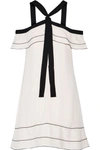 PROENZA SCHOULER Off-The-Shoulder Pussy-Bow Crepe Mini Dress
