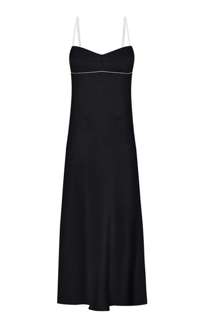 Anna October Black Waterlily Maxi Dress In Black