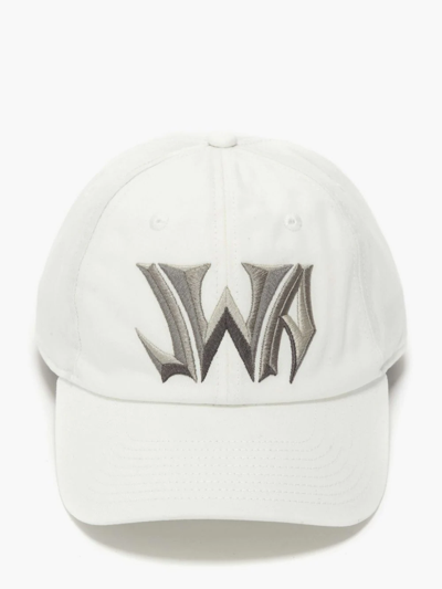 Shop Jw Anderson Baseball Cap With Gothic Logo In White