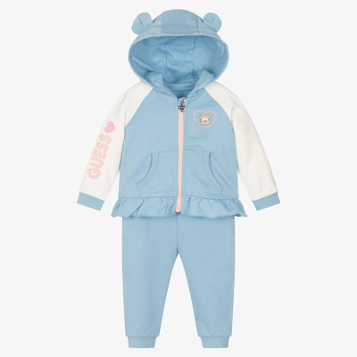 Shop Guess Baby Girls Blue Logo Tracksuit