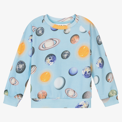 Shop Molo Boys Blue Planet Sweatshirt