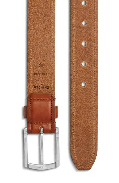 Shop Shinola Leather Belt In Bourbon