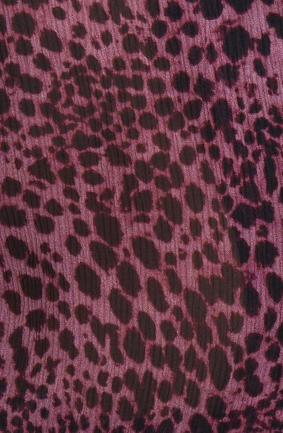 Shop Paige Ellyn Leopard Print Button-up Silk Shirt In Plum Multi