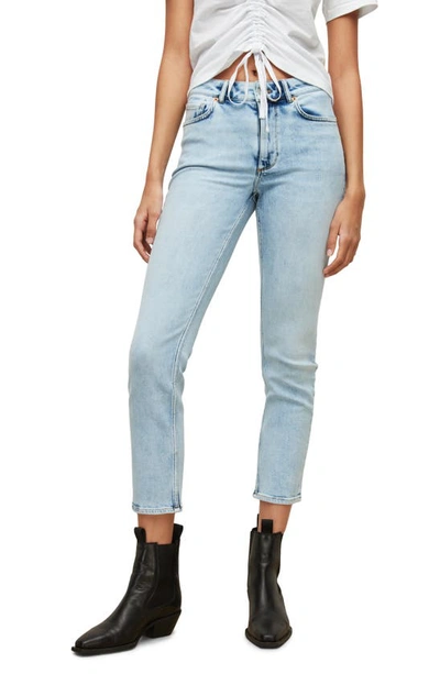 Shop Allsaints Imogen Slim Straight Leg Jeans In Mid Indigo