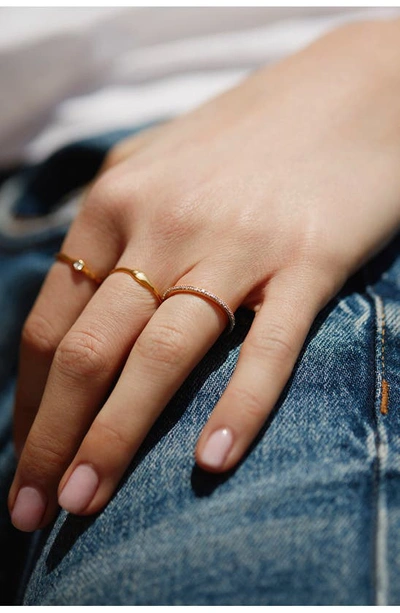 Monica Vinader 18ct Gold Plated Vermeil Silver Siren Muse Mini Band Ring In 18ct Gold On Sterling S
