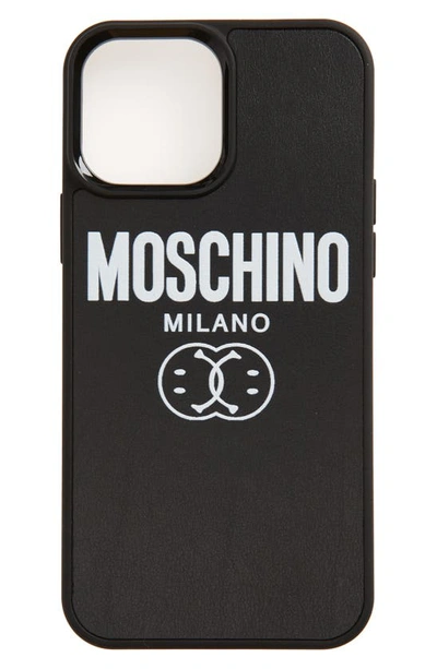 Shop Moschino Iphone 13 Pro Max Case In Fantasy Print Black