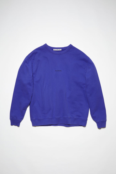 Shop Acne Studios Stamp Logo Sweatshirt In Sea Blue