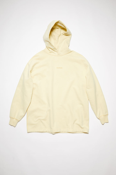 Shop Acne Studios Logo Hooded Sweatshirt In Vanilla Yellow