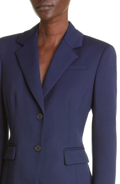 Shop Altuzarra Fenice Stretch Wool Blazer In 000406 Berry Blue