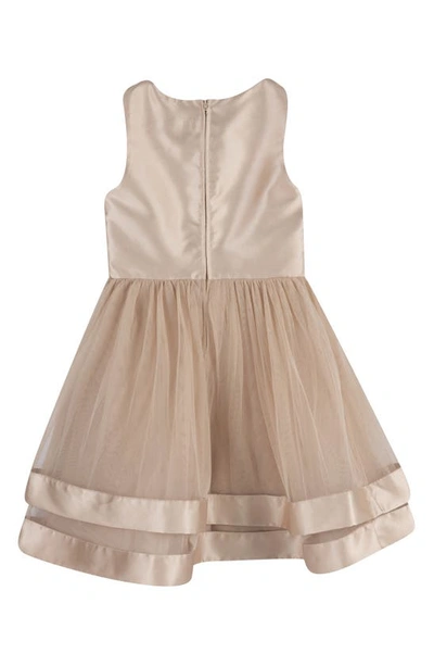 Speechless Kids' Sleeveless Bow Waist Satin Dress In Champ