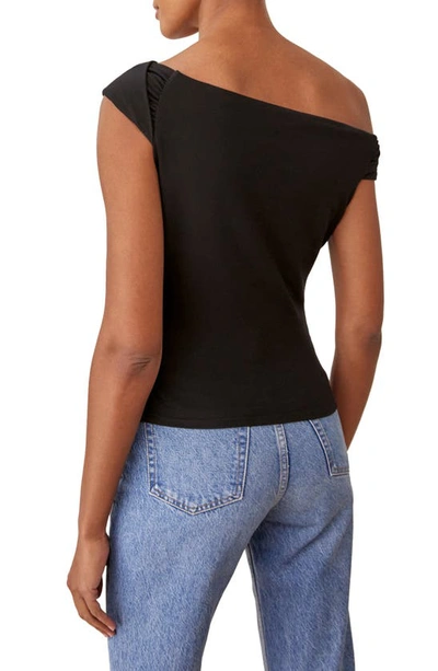 Shop Reformation Cello One-shoulder Knit Top In Black