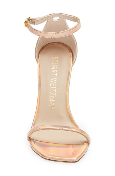 Shop Stuart Weitzman Nudistcurve Ankle Strap Sandal In Rose Gold