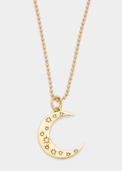 Shop Jemma Wynne Annivesary Moon Pendant Necklace In Yg