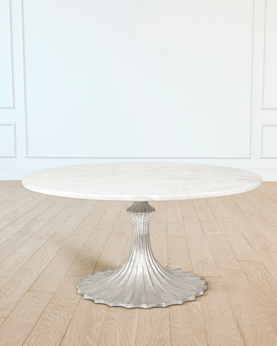 Shop Emporium Home For William D Scott 60" Marble Top Dining Table In Silver