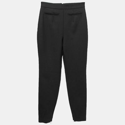 Pre-owned Alexander Mcqueen Black Wool Zip Trouser S