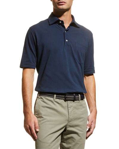 Shop Sid Mashburn Men's Piqu&eacute; Polo Shirt In Navy
