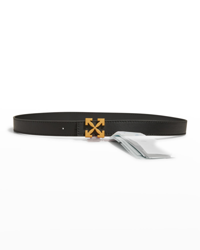 Shop Off-white Arrow Reversible Leather Belt In Black