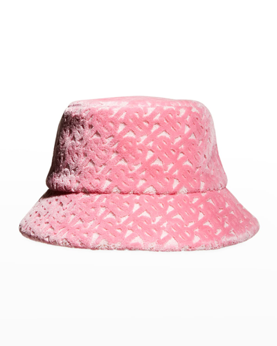 Shop Burberry Tb Monogram Towel Bucket Hat In Pink