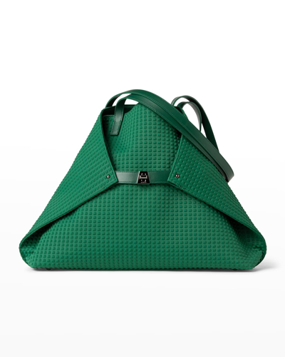 Shop Akris Ai Medium Convertible Techno Shoulder Bag In Aloe