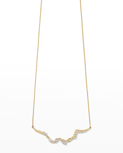 Shop Milamore Kintsugi Float Pave Necklace In Gold