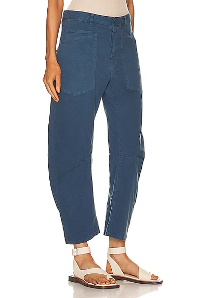 Nili Lotan Shon High-rise Cropped Cotton-twill Trousers In Teal