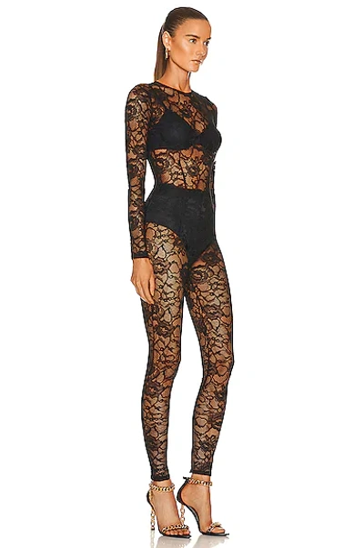 Fleur Du Mal Lace Catsuit In Black
