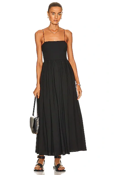 Shop Matteau Linen Cami Maxi Dress In Black